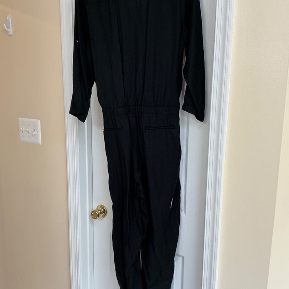 DKNY Black Jumpsuit, Zipper Pockets, Size Medium - Picture 2 of 5